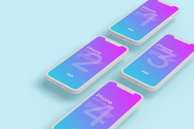 Telefonbildschirm Mockup Clay Style