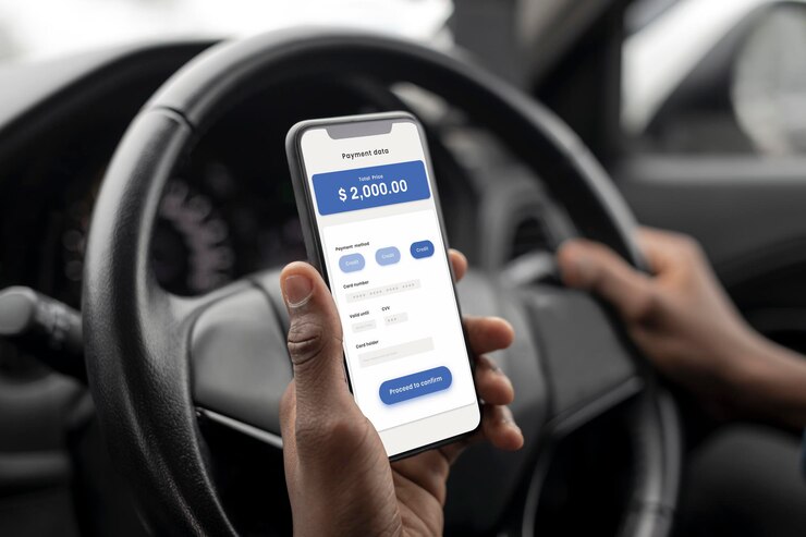 PSD telefonbildschirm-mockup gps mobilbanking im auto psd