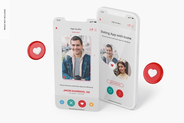Telefonbildschirme mit Datums-App-Symbol, rechte Ansicht