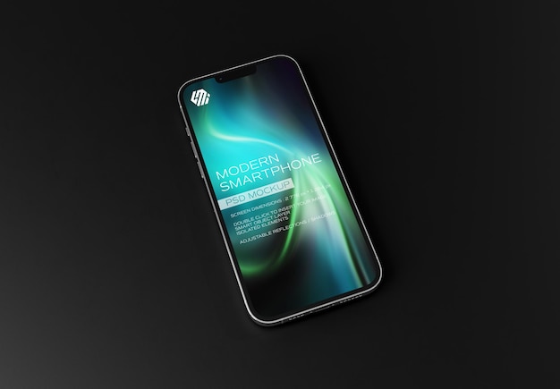 PSD telefone celular isolado em preto mockup