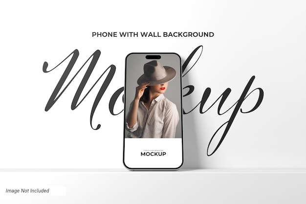 Telefone com mockup de fundo de parede