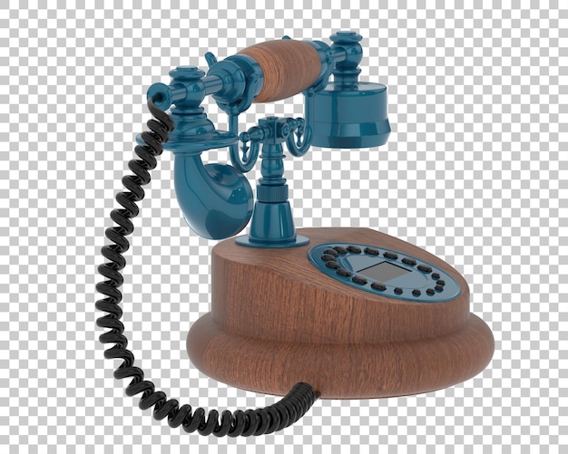 Telefone de cabo clássico isolado em fundo transparente ilustração de renderização 3d