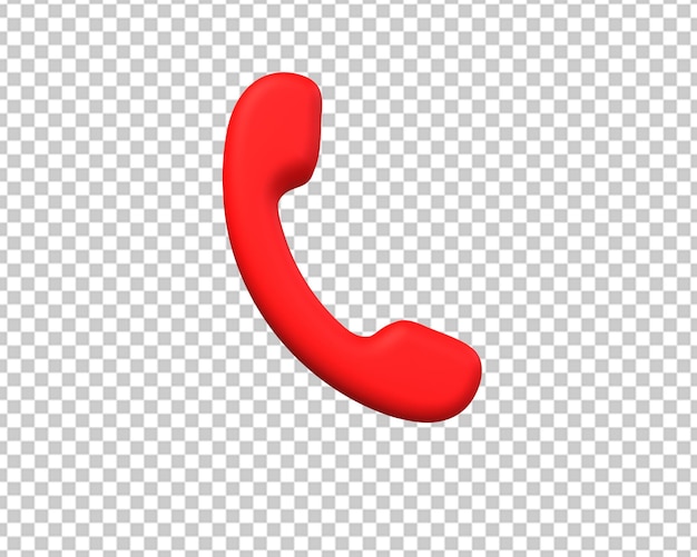 PSD telefone ícone vermelho 3d