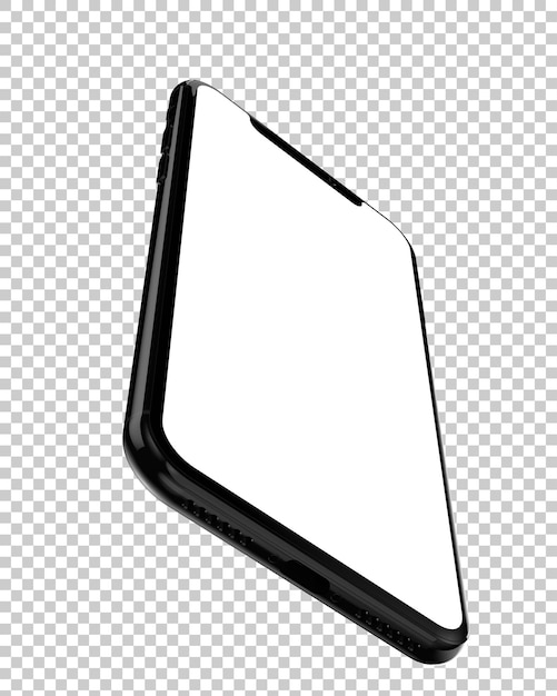 Telefone moderno isolado na ilustração de renderização 3d de fundo transparente
