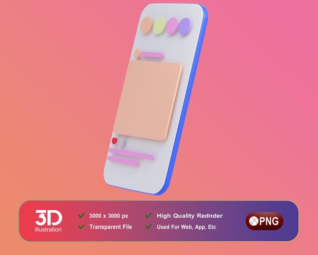 PSD telefone móvel 3d