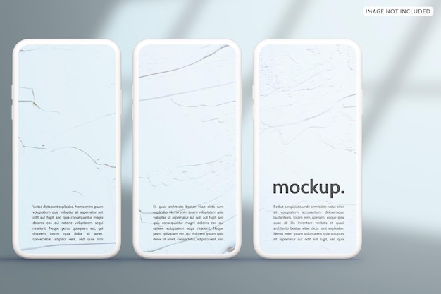 Telefongerät multi-screen-responsive clay-mockup-web-app-interface-design-showcase-konzept isoliert