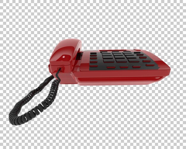 Teléfono de cable aislado en fondo transparente ilustración de renderizado 3d