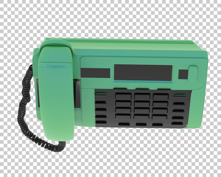 PSD teléfono de cable aislado en fondo transparente ilustración de renderizado 3d