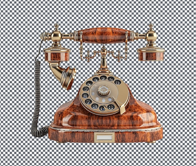 El teléfono clásico de buen aspecto está aislado sobre un fondo transparente