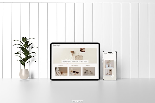 telefono con pad pro mockup