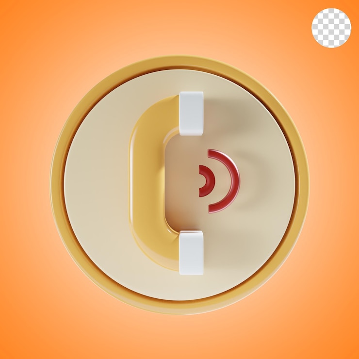 PSD teléfono con fondo redondo icono 3d