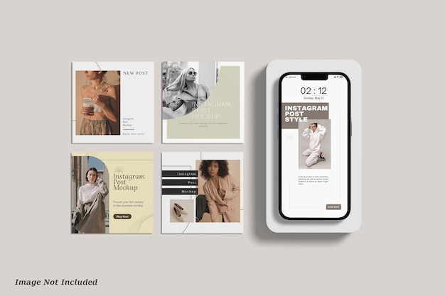 Teléfono con Instagram Post Mockup Premium Psd