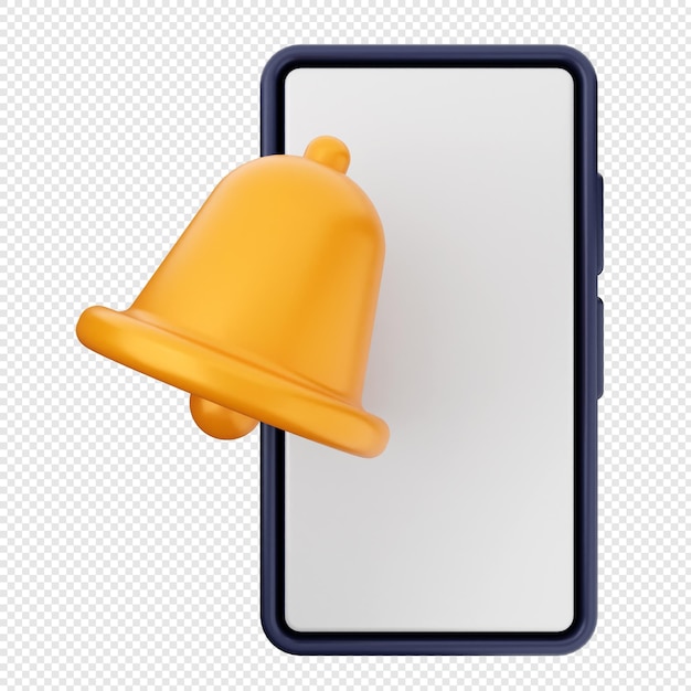 teléfono inteligente con campana de notificación 3D