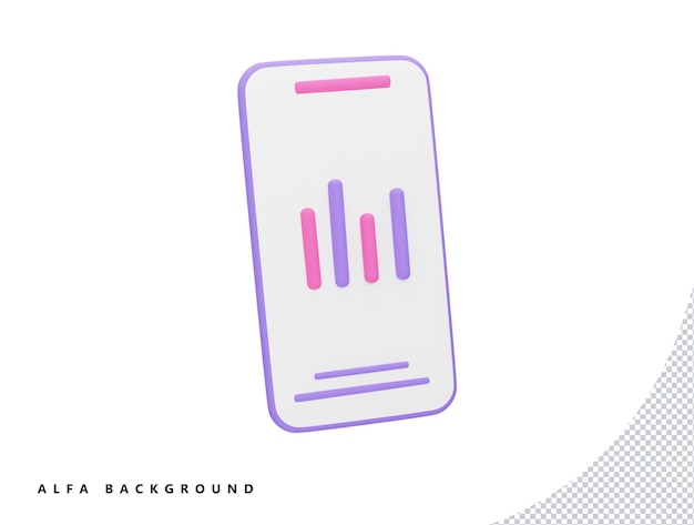 Teléfono inteligente con estilo minimalista de dibujos animados de icono de vector 3d
