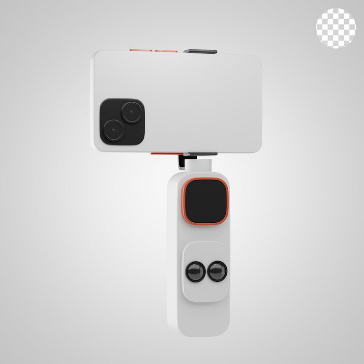 PSD teléfono inteligente con icono gimbal 3d e ilustración