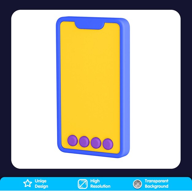 Teléfono inteligente de iconos generales 3D