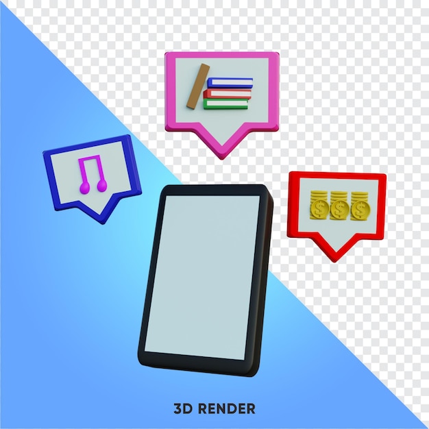 TELÉFONO INTELIGENTE CON ILUSTRACIÓN 3D
