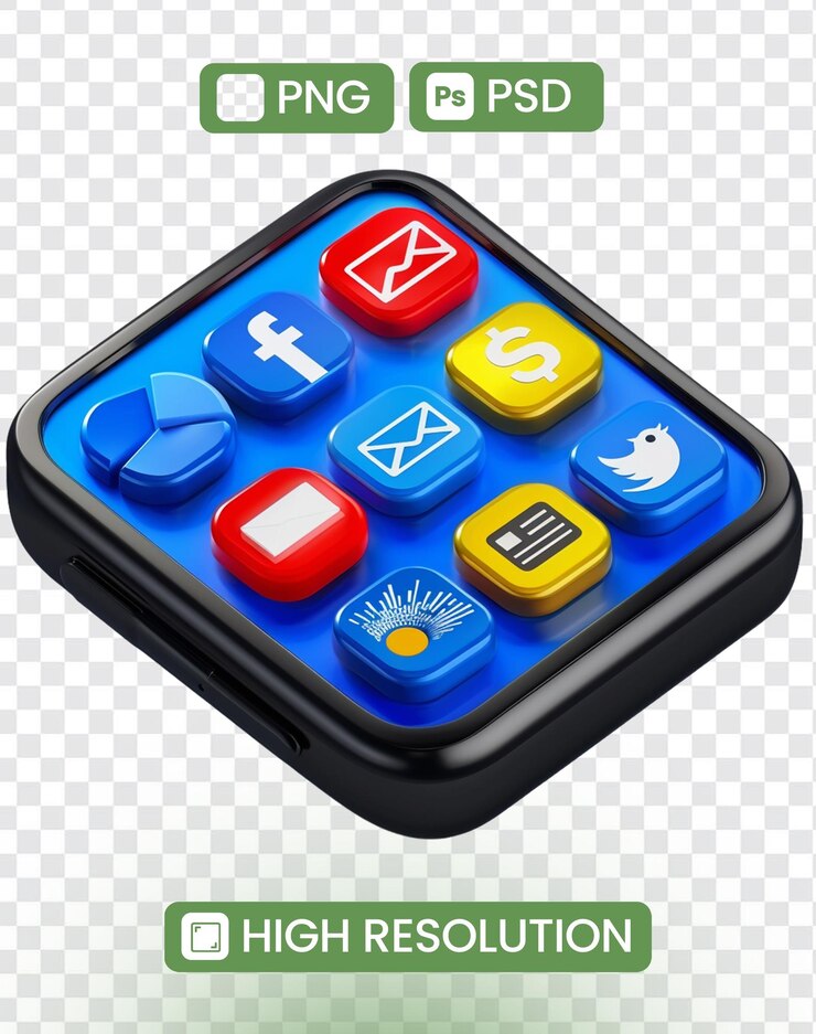 PSD un teléfono inteligente con una pantalla azul que dice t v