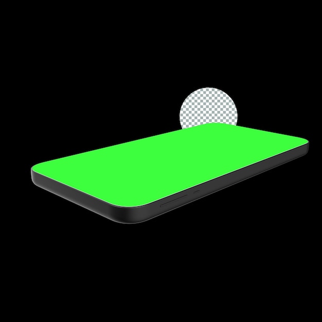 PSD teléfono inteligente con pantalla verde aislado para maqueta de aplicaciones móviles