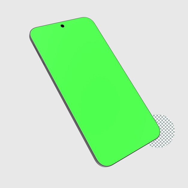 teléfono inteligente con pantalla verde aislado para maqueta de aplicaciones móviles