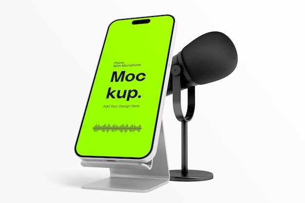 Un teléfono con una maqueta de micrófono