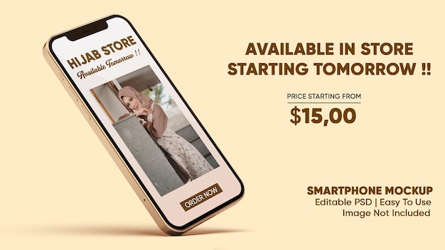 Teléfono móvil Mock Up estilo Hijab