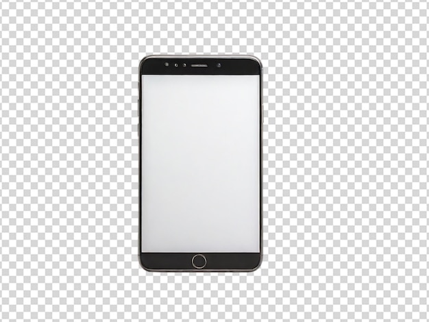 PSD un teléfono móvil de pantalla en blanco sobre un fondo transparente