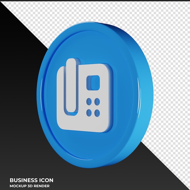 teléfono, oficina, negocio, icono, 3d, render, ilustración