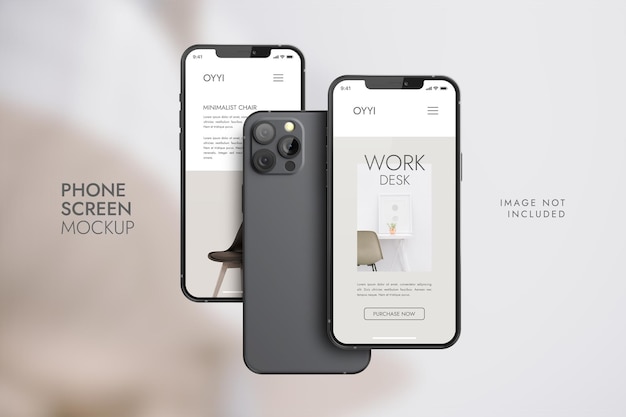 Teléfono y pantalla: maqueta de presentación de la aplicación UI UX