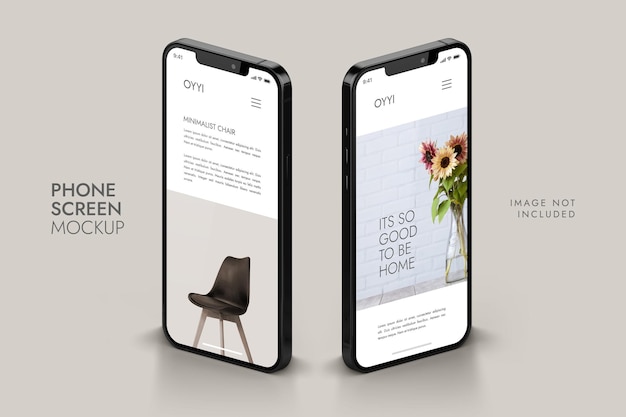 Teléfono y pantalla: maqueta de presentación de la aplicación UI UX