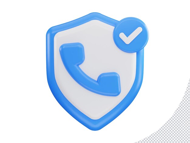 Teléfono con protección escudo 3d renderizado vector icono ilustración