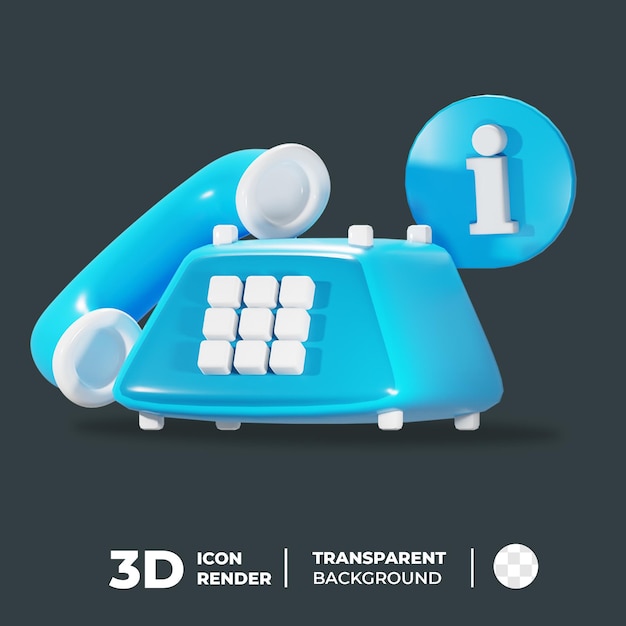 Teléfono de servicio al cliente de icono 3d