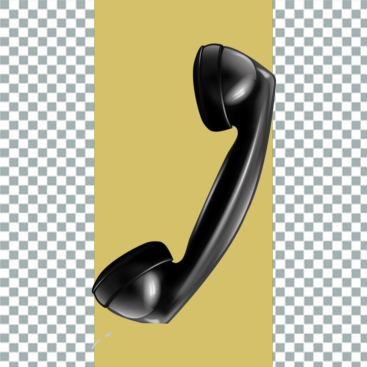 un teléfono con un teléfono negro en un fondo amarillo