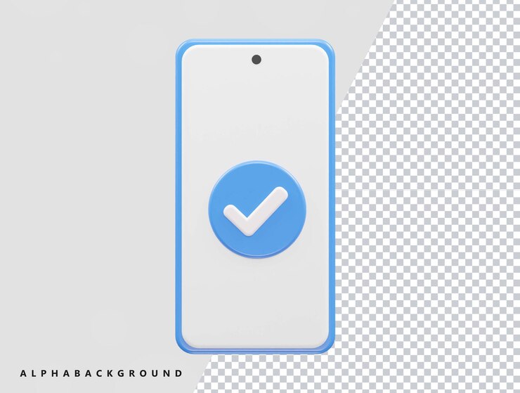 PSD teléfono verificado vector icono renderizado ilustración transparente