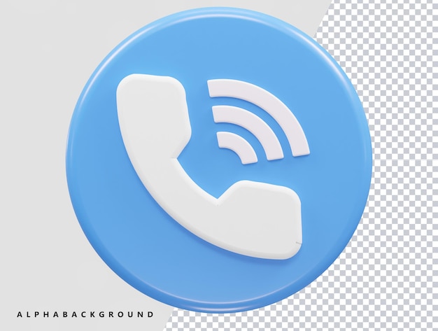 PSD telefonsymbol 3d-rendering-vektorillustration