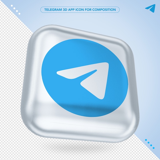 Telegram 3d app icone randering