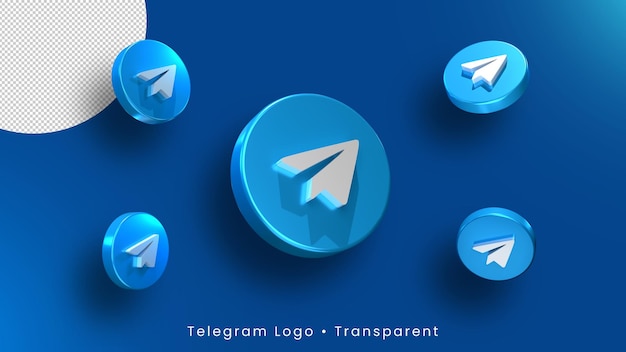 Telegram 3D-Logo, Telegram-Symbol-Hintergrund