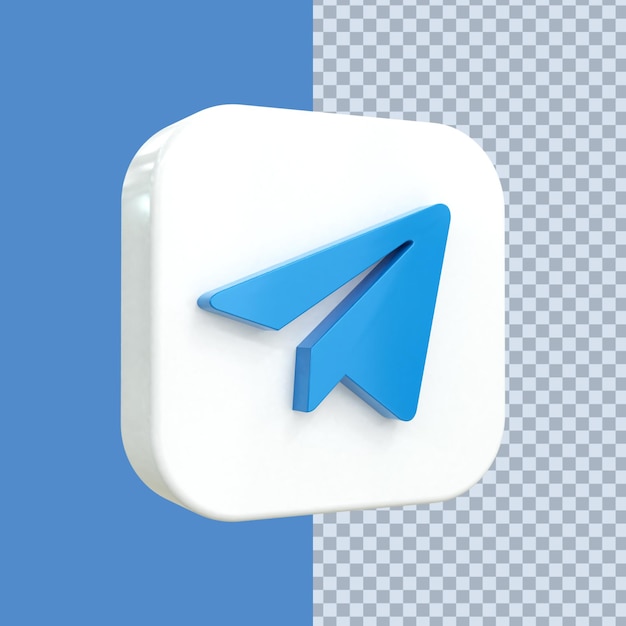 Telegram 3d social media icon colorido brillante 3d icon concepto 3d rendering para composición