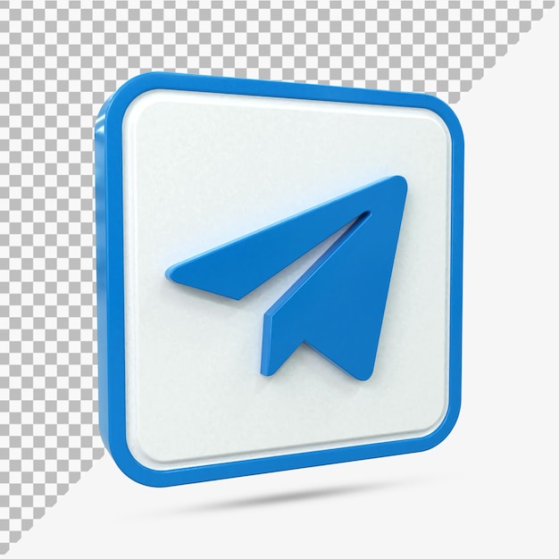 Telegram 3d Social Media icon Colorido brillante 3d icon concepto 3d rendering para composición