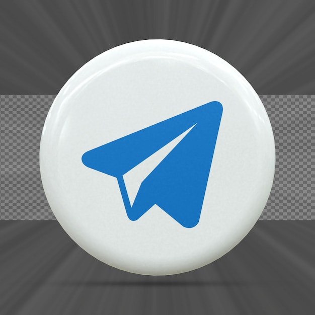 Telegram 3d Social Media icon Colorido brillante 3d icon concepto 3d rendering para composición