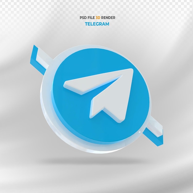 Telegram icona social media 3d