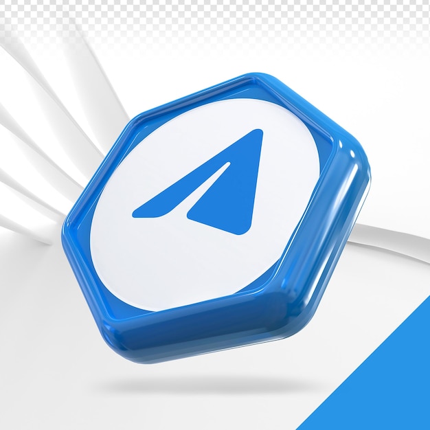 Telegram icona social media 3d