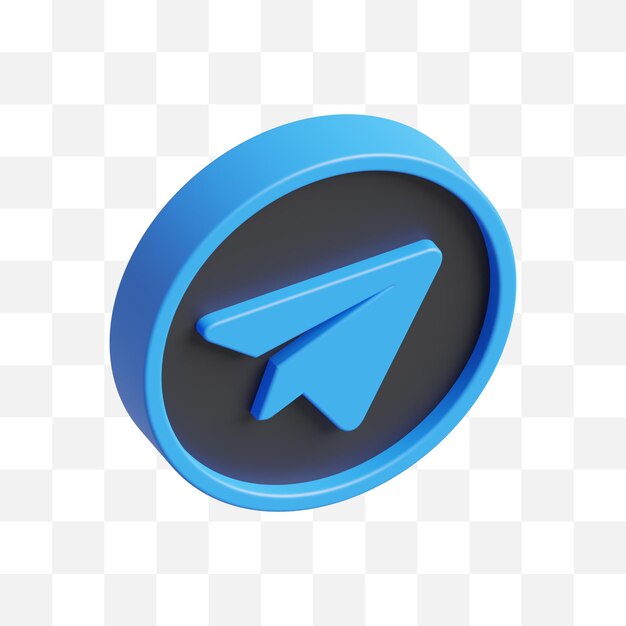 Telegram icona social media 3d