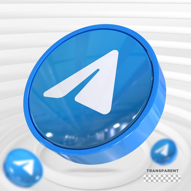 Telegram logo redes sociales estilos 3d