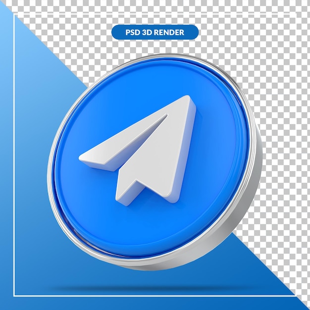 Telegram logo redes sociales estilos 3d