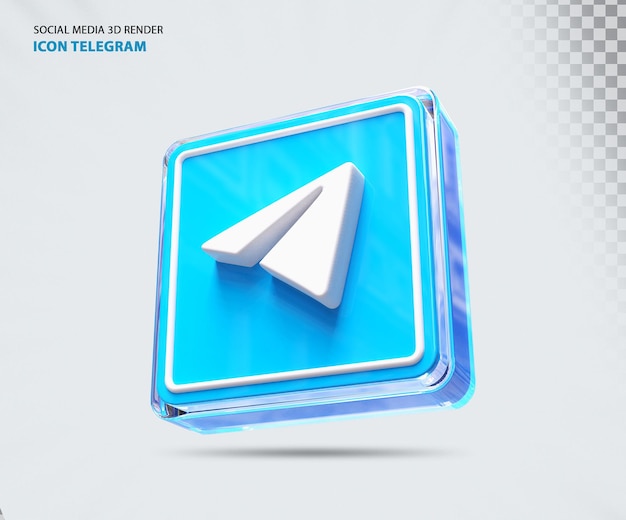 Telegram logo social media 3d render