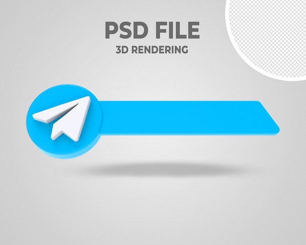 PSD telegram lower third banner estilo 3d