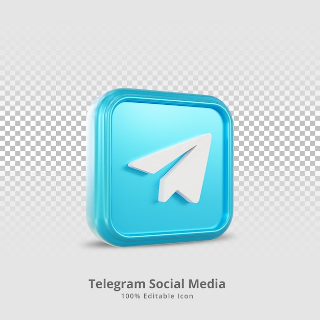 Telegram social media icono de renderizado 3d