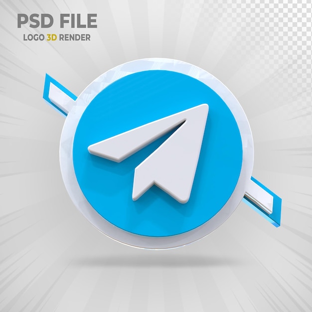 Telegram Social Media Logo 3d Render