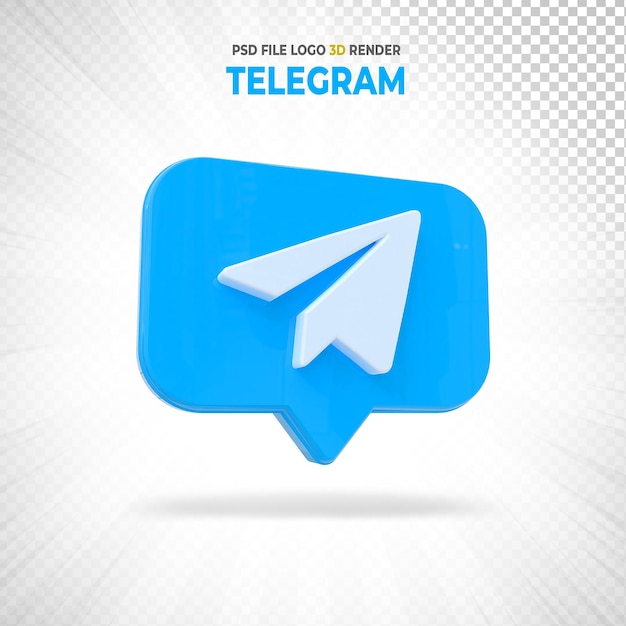 Telegram social media logo style 3d render